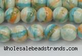 CRF394 15.5 inches 8mm round dyed rain flower stone beads wholesale