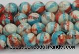 CRF399 15.5 inches 6mm round dyed rain flower stone beads wholesale