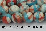 CRF402 15.5 inches 12mm round dyed rain flower stone beads wholesale