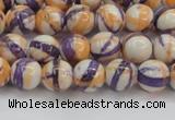 CRF411 15.5 inches 6mm round dyed rain flower stone beads wholesale