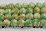 CRF416 15.5 inches 4mm round dyed rain flower stone beads wholesale