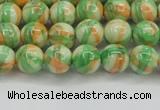 CRF417 15.5 inches 6mm round dyed rain flower stone beads wholesale