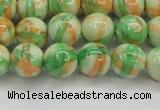 CRF419 15.5 inches 10mm round dyed rain flower stone beads wholesale