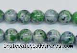 CRF45 15.5 inches 10mm round dyed rain flower stone beads wholesale