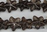 CRG16 15.5 inches 16*16mm star smoky quartz gemstone beads