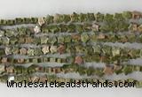 CRG34 15.5 inches 6mm flat star unakite gemstone beads wholesale