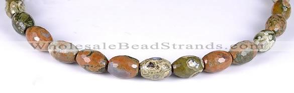 CRH02 10*14mm faceted rice natural rhyolite beads Wholesale