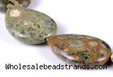 CRH04 flat teardrop natural rhyolite different sizes beads