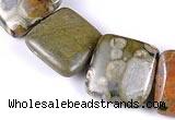 CRH06 different sizes square natural rhyolite beads Wholesale