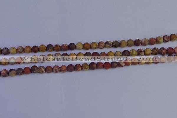 CRH511 15.5 inches 6mm round matte rhyolite gemstone beads