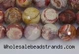 CRH520 15.5 inches 8mm faceted round rhyolite gemstone beads