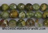 CRH526 15.5 inches 4mm faceted round rhyolite beads wholesale