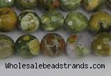 CRH528 15.5 inches 8mm faceted round rhyolite beads wholesale