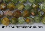 CRH541 15.5 inches 6mm faceted nuggets rhyolite beads wholesale