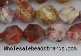 CRH549 15.5 inches 10mm faceted nuggets rhyolite gemstone beads