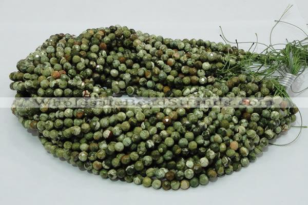 CRH55 15.5 inches 6mm faceted round rhyolite beads wholesale