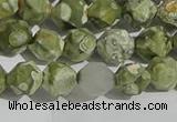 CRH554 15.5 inches 8mm faceted nuggets matte rhyolite gemstone beads