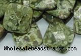 CRH75 15.5 inches 20*20mm faceted rhombic rhyolite beads wholesale