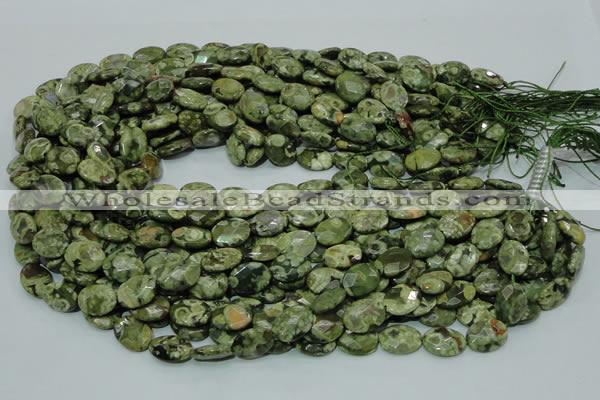 CRH89 15.5 inches 10*14mm faceted oval rhyolite beads wholesale