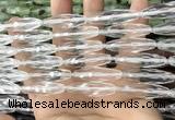 CRI144 15.5 inches 10*30mm faceted rice white crystal beads