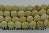 CRI210 15.5 inches 4mm faceted round riverstone beads wholesale