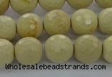 CRI215 15.5 inches 14mm faceted round riverstone beads wholesale