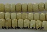 CRI221 15.5 inches 5*8mm faceted rondelle riverstone beads