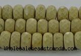 CRI222 15.5 inches 6*10mm faceted rondelle riverstone beads