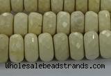 CRI223 15.5 inches 8*12mm faceted rondelle riverstone beads