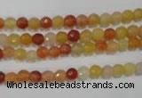 CRJ400 15.5 inches 4mm faceted round red & yellow jade beads