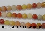 CRJ401 15.5 inches 6mm faceted round red & yellow jade beads