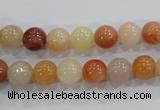 CRJ413 15.5 inches 8mm round red & yellow jade beads wholesale