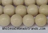 CRJ603 15.5 inches 10mm round white fossil jasper beads wholesale