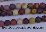 CRO1000 15.5 inches 4mm round matte mookaite gemstone beads