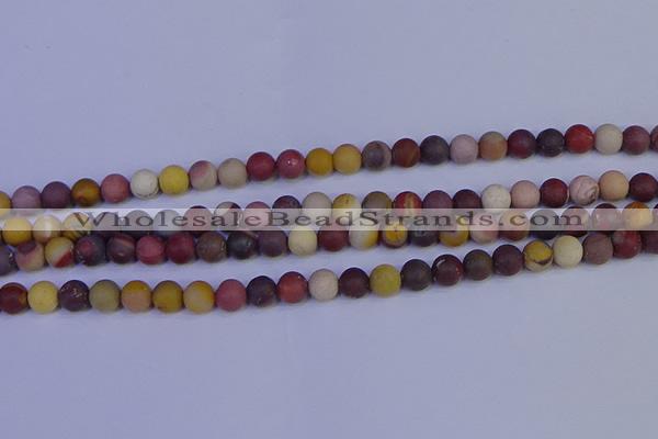 CRO1002 15.5 inches 8mm round matte mookaite gemstone beads