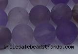 CRO1014 15.5 inches 12mm round matte amethyst gemstone beads