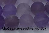 CRO1015 15.5 inches 14mm round matte amethyst gemstone beads