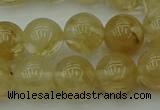 CRO1023 15.5 inches 10mm round yellow watermelon quartz beads