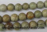 CRO106 15.5 inches 8mm round silver leaf jasper beads wholesale