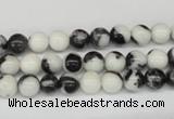 CRO11 15.5 inches 6mm round black & white jasper beads wholesale