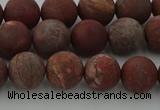 CRO1102 15.5 inches 8mm round matte pomegranate jasper beads