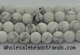 CRO1140 15.5 inches 4mm round matte white howlite beads