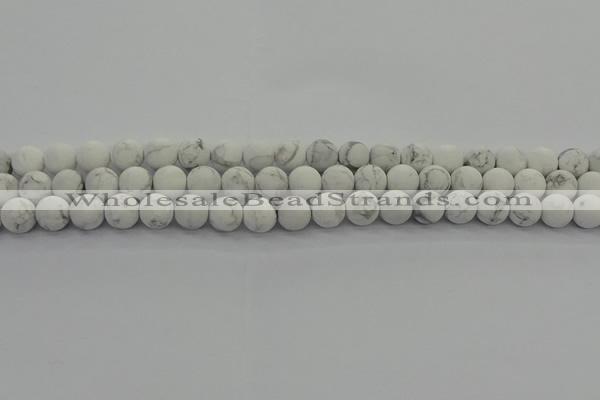 CRO1142 15.5 inches 8mm round matte white howlite beads