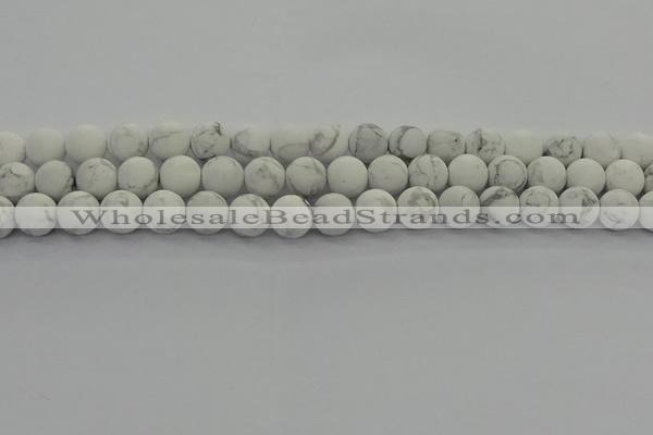 CRO1143 15.5 inches 10mm round matte white howlite beads