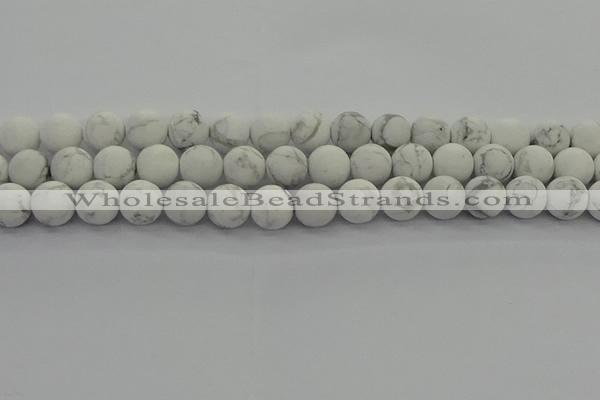 CRO1144 15.5 inches 12mm round matte white howlite beads