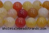 CRO1162 15.5 inches 8mm round golden silk jade beads wholesale