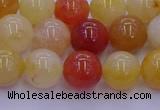 CRO1163 15.5 inches 10mm round golden silk jade beads wholesale