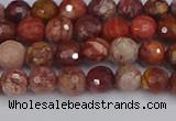 CRO1189 15.5 inches 6mm faceted round red porcelain beads