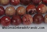 CRO1191 15.5 inches 10mm faceted round red porcelain beads