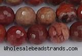 CRO1192 15.5 inches 12mm faceted round red porcelain beads